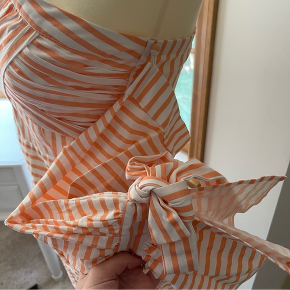 SAINTS + SECRETS Orange Striped Dress - Picture 4 of 9